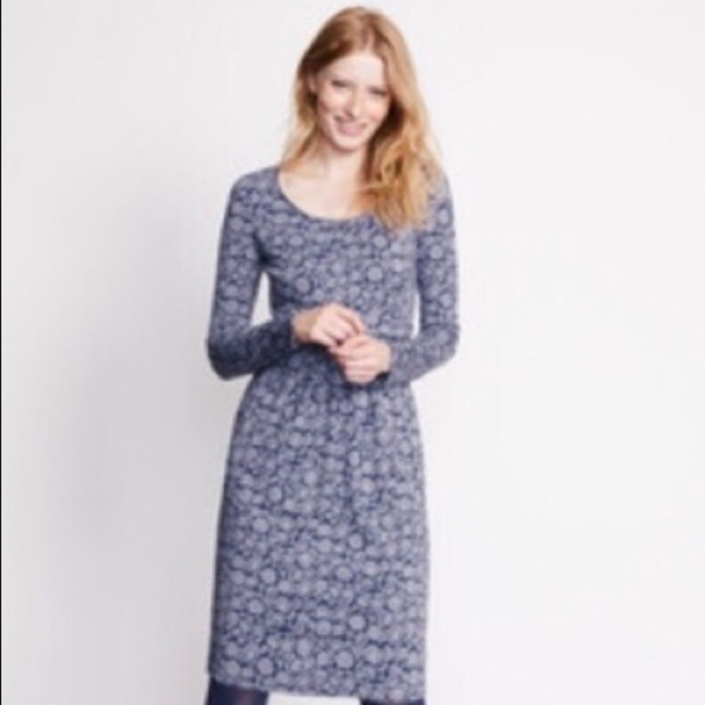 NWOT Boden Mabel Jersey Dress: blue floral print